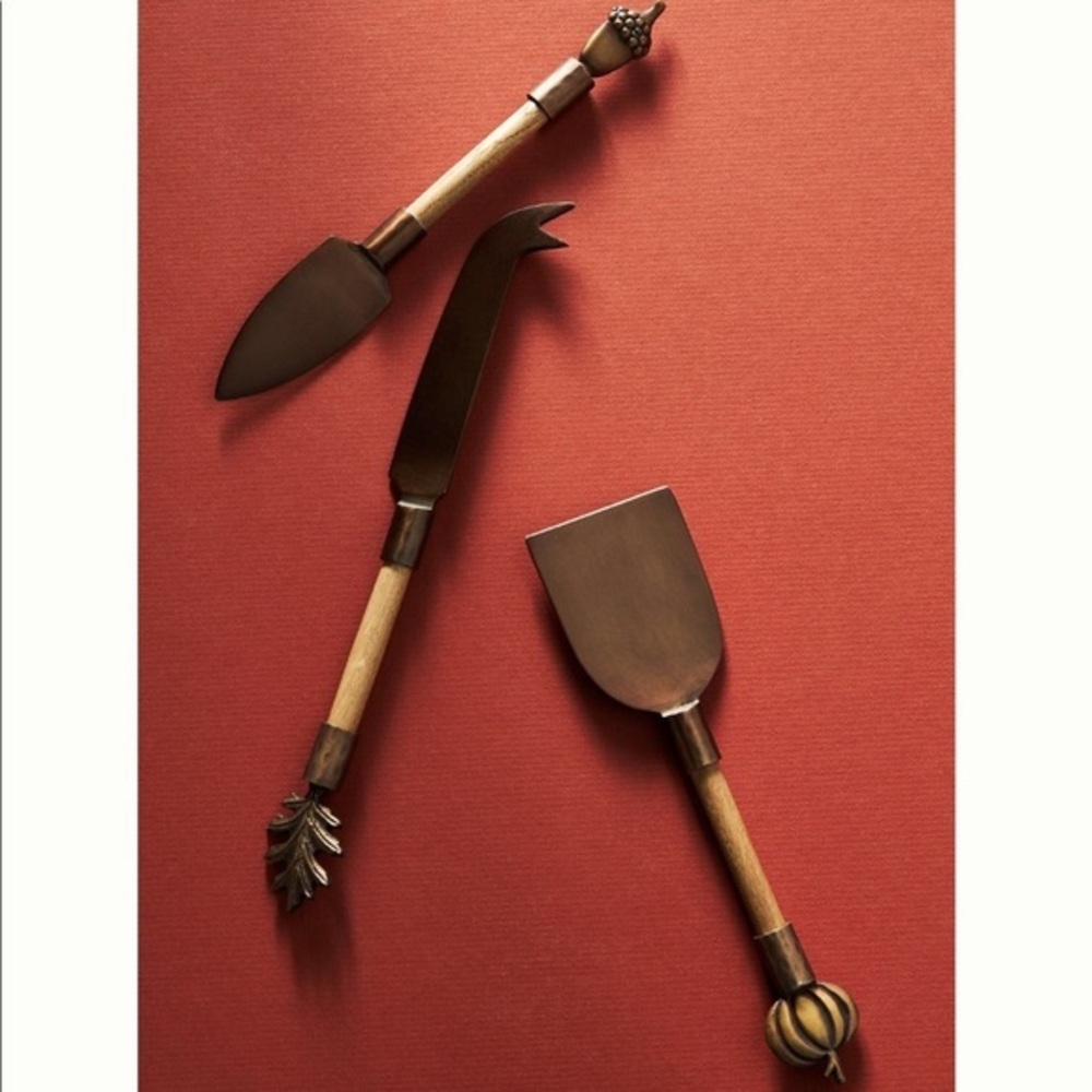 New🌟Anthropologie-Autumn Harvest Cheese Knives, Set of 3